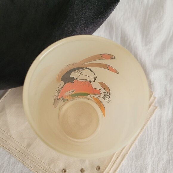 Vintage 50s Indian "Doctor" Frosted Glass Tumbler Bill T Lores Texaco Giftware - Picture 7 of 7